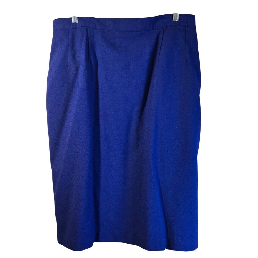 Valerie Stevens Royal Blue Wool Skirt, Size 20W – Classic & Elegant [0258]